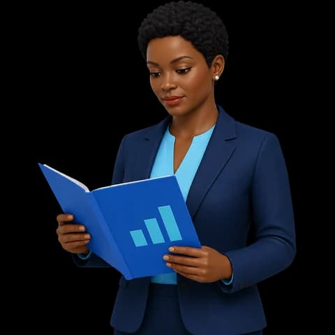 A pharmaceutical analyst reading a market report