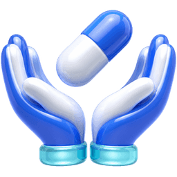 Two hands holding a medicine capsule together