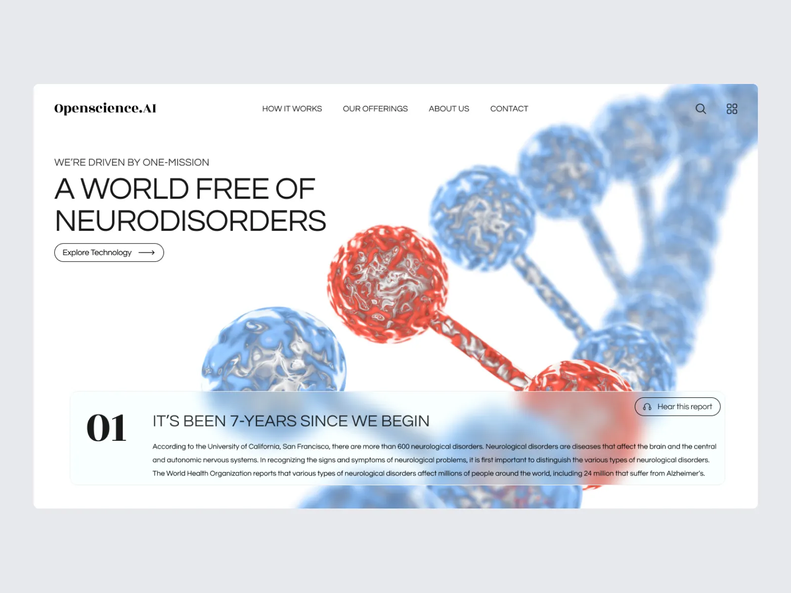 Life sciences modern website