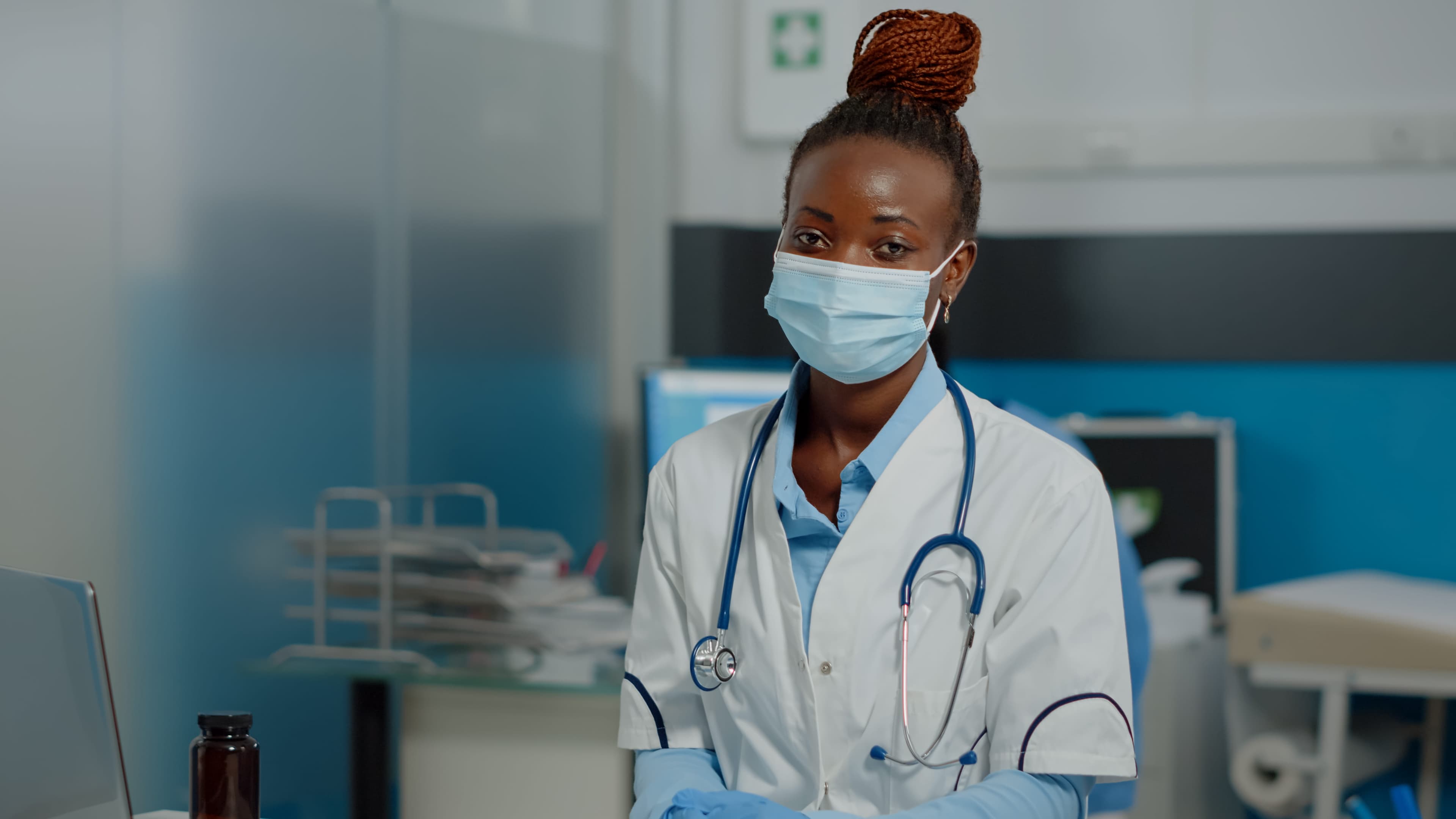 Healthcare professional working in a Southern African clinical setting